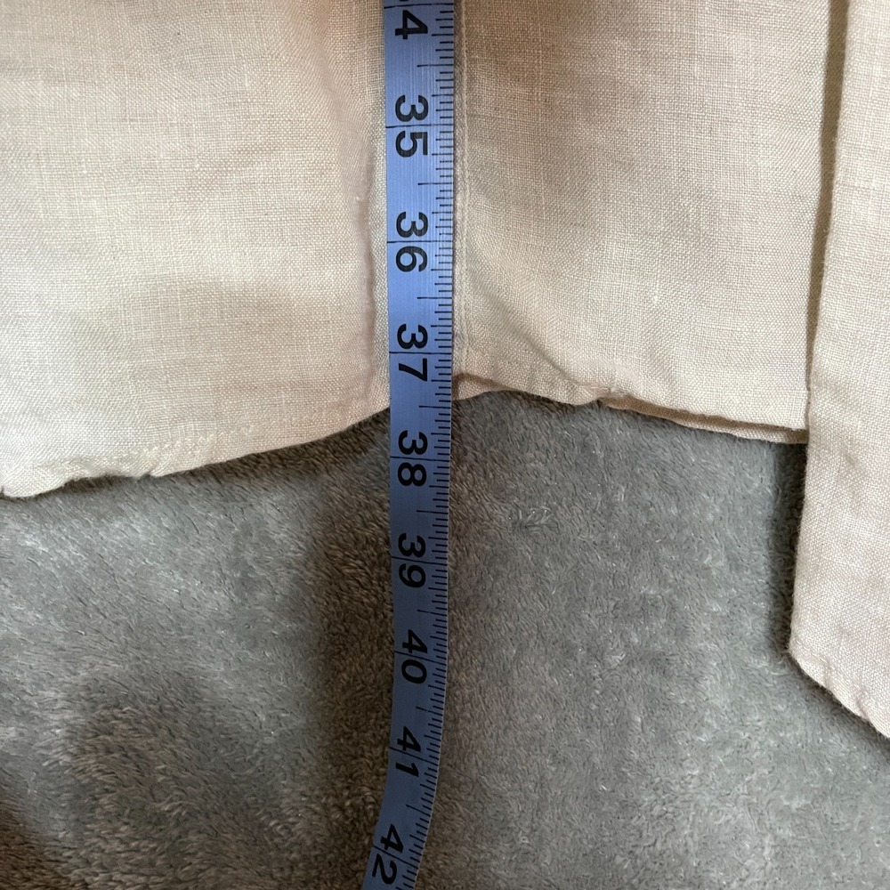 Jones New York Women Linen Midi Maxi Dress XL Cream Neutral Lagenlook Minimalist - Picture 7 of 9